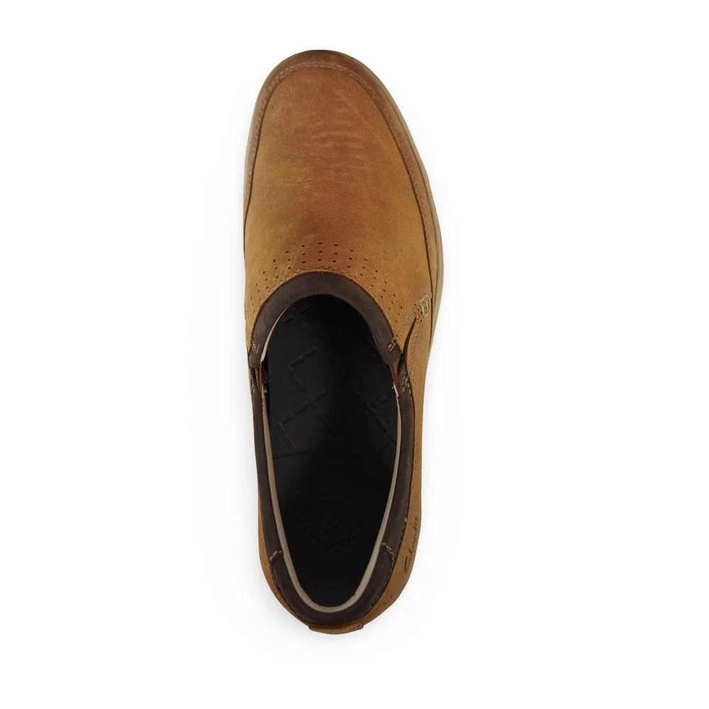 Clarks Gerald Step Slip-on Sneakers Mens 10M‎ Brown Leather 63517